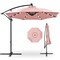 Best Choice Products 10ft Solar LED Offset Hanging Outdoor Market Patio Umbrella w/ Adjustable Tilt